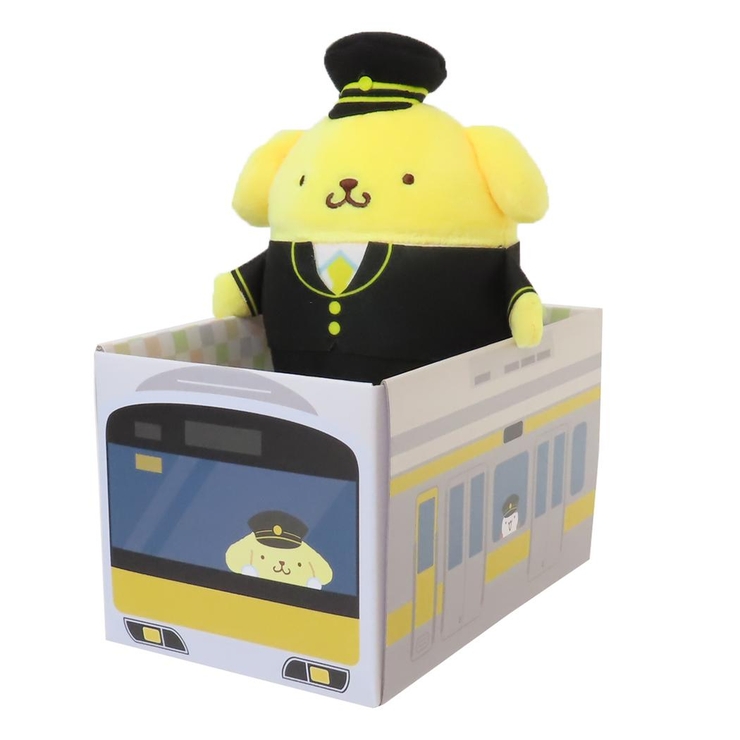 ポムポムプリン プラッシュドール 電車BOX付ぬいぐるみマスコット | cinemacollection | 詳細画像1 