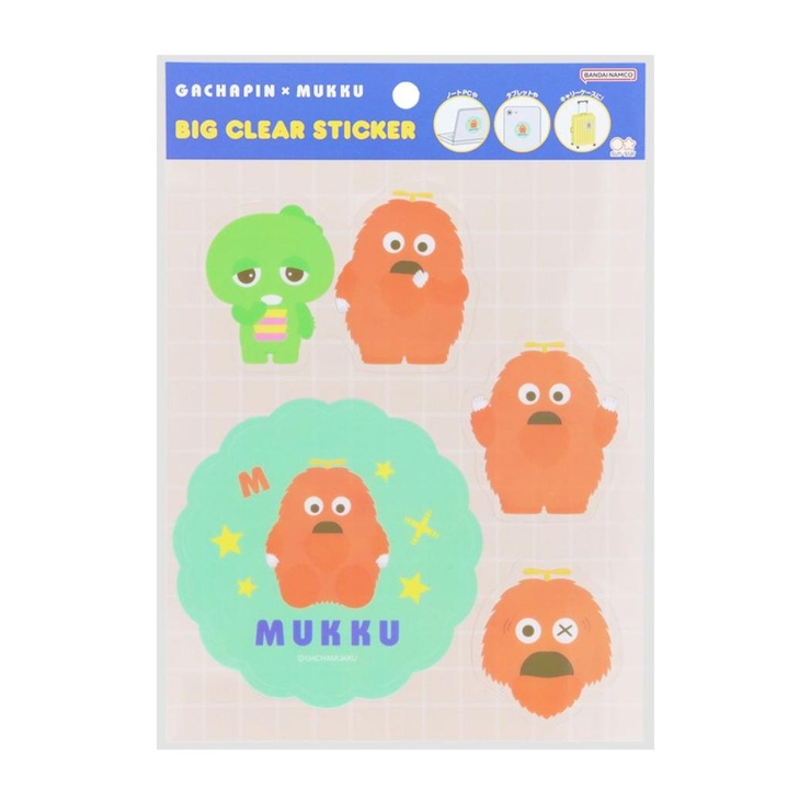 ガチャピン＆ムック ビッグシール ビッグクリアステッカー | cinemacollection | 詳細画像1 