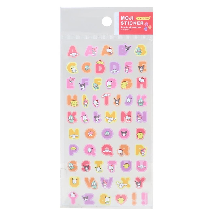 正規品　キャラクターシール 8シートセット サンリオ　文字 サンリオキャラクター シールシート 文字ステッカー[品番：BREW0149411