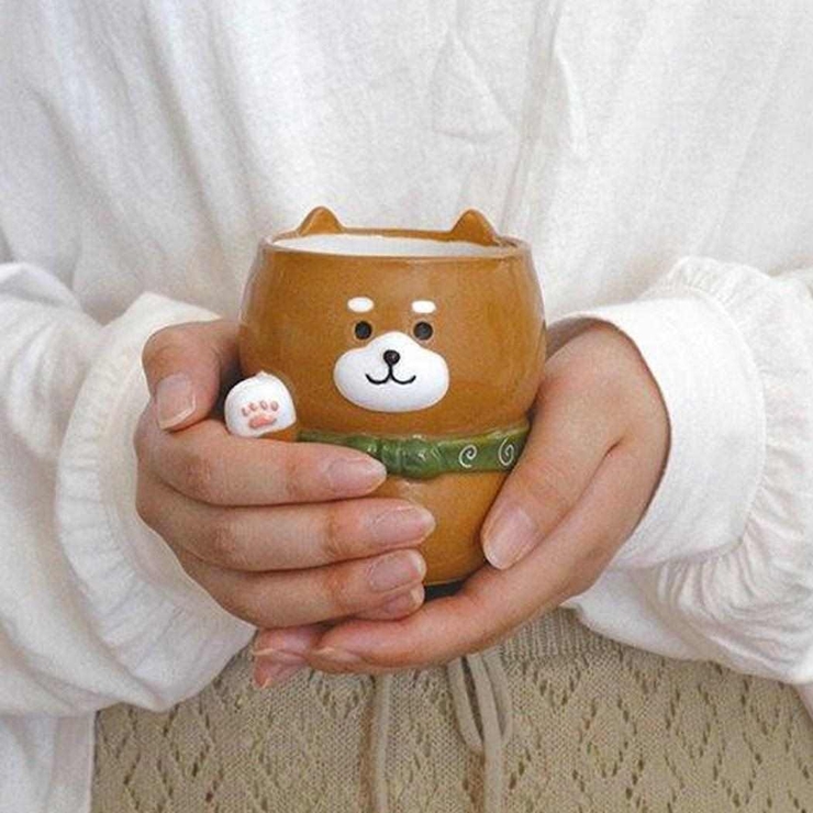 湯呑 招き湯呑み 柴犬 デコレ お土産 ギフト おもしろ雑貨 グッズ | cinemacollection | 詳細画像2 