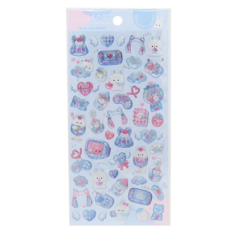 めがねブルーページ まとめ売り シール 104枚 シールシート メルティクルールシール ブルー[品番：BREW0154101