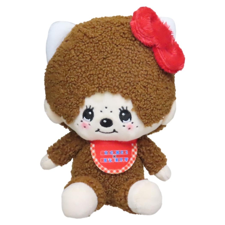 Monchhichi ぬいぐるみ 茶色 Monchhichi/モンチッチ・ぬいぐるみ・全長19cm・Sサイズ・スタイ