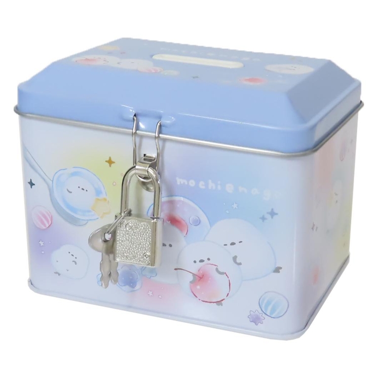 貯金箱 カギ付き缶バンク もちえなが クーリア プレゼント かわいい