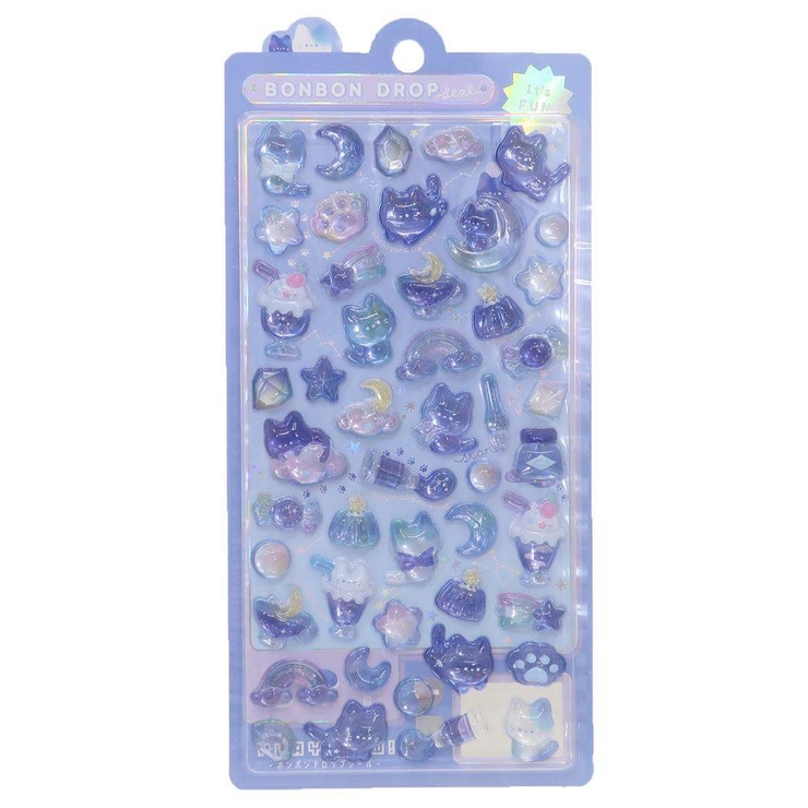 シールシート ボンボンドロップシール よるねこボンボン[品番