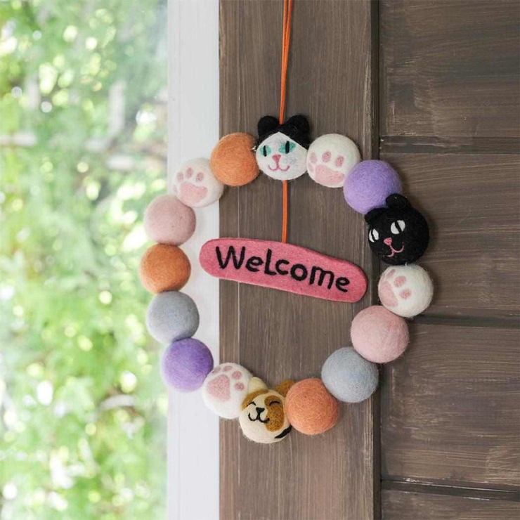 アニマルグッズ インテリア雑貨 フェルトリース[品番：BREW0157710