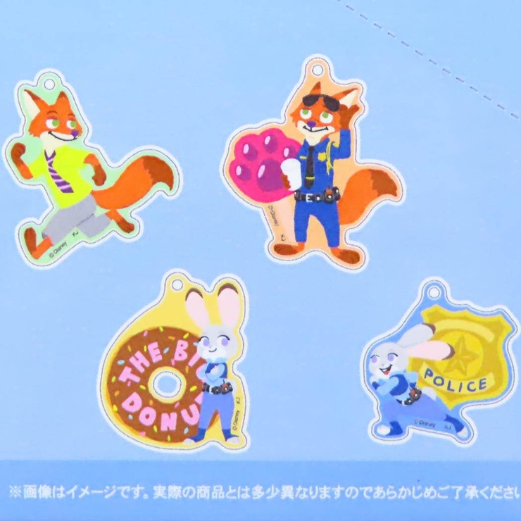 ズートピア キーリング トレーディングアクリルキーホルダー全8
