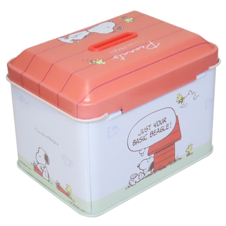 スヌーピー 貯金箱 カギ付き缶バンク[品番：BREW0159539