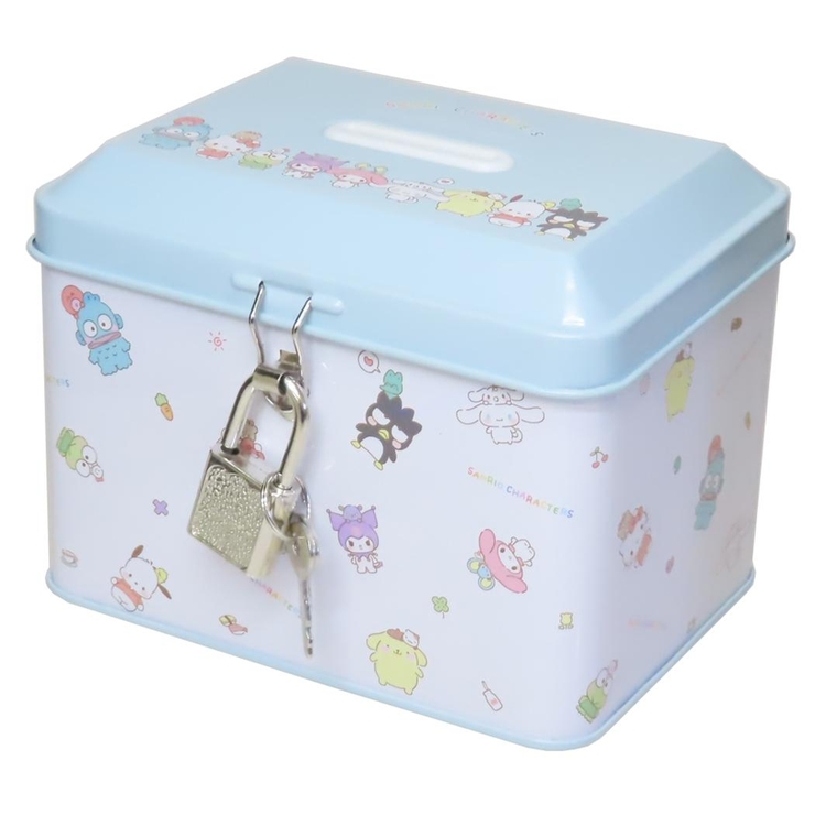 サンリオキャラクターズ 貯金箱 カギ付き缶バンク[品番：BREW0159536