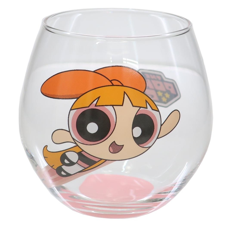 ガラスコップ パワーパフガールズ ガラスコップ まんまるグラス[品番