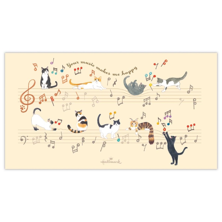 便箋 一筆箋 音符で遊ぶ猫 日本ホールマーク 便せん おしゃれ グッズ | cinemacollection | 詳細画像2 