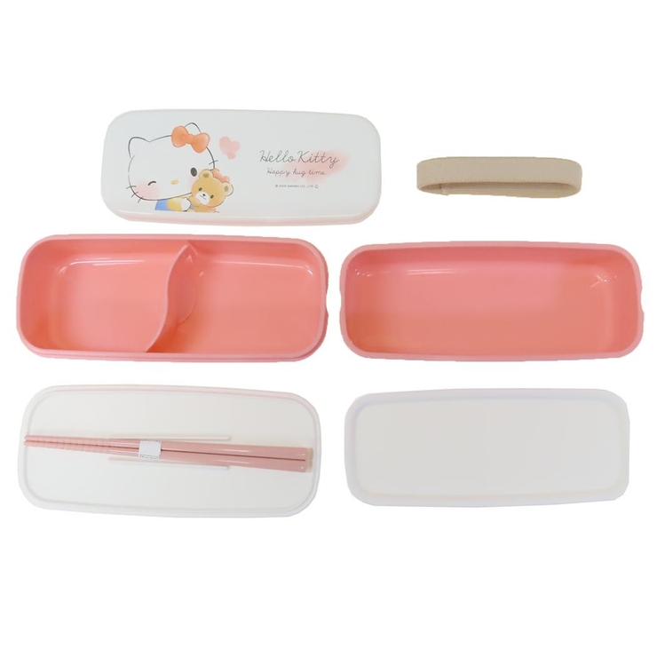 非売品 ハローキティ 2段ランチボックス 送料込み ◇ハローキティ 抗菌ふわっと弁当箱 2段（ランチボックス