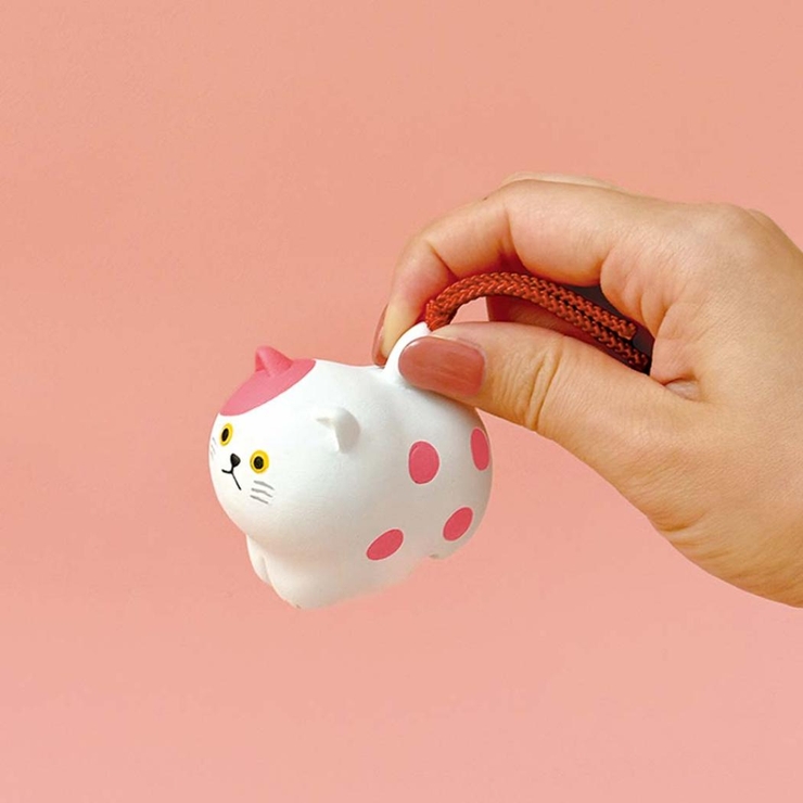 インテリア雑貨 にゃん福土鈴 ブチ ねこ デコレ 置物 かわいい