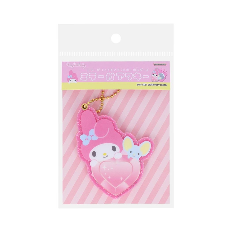 マイメロディ&フラットくん キーホルダー ミラー付アクキー マイメロディ&フラットくん キーホルダー ミラー付アクキー