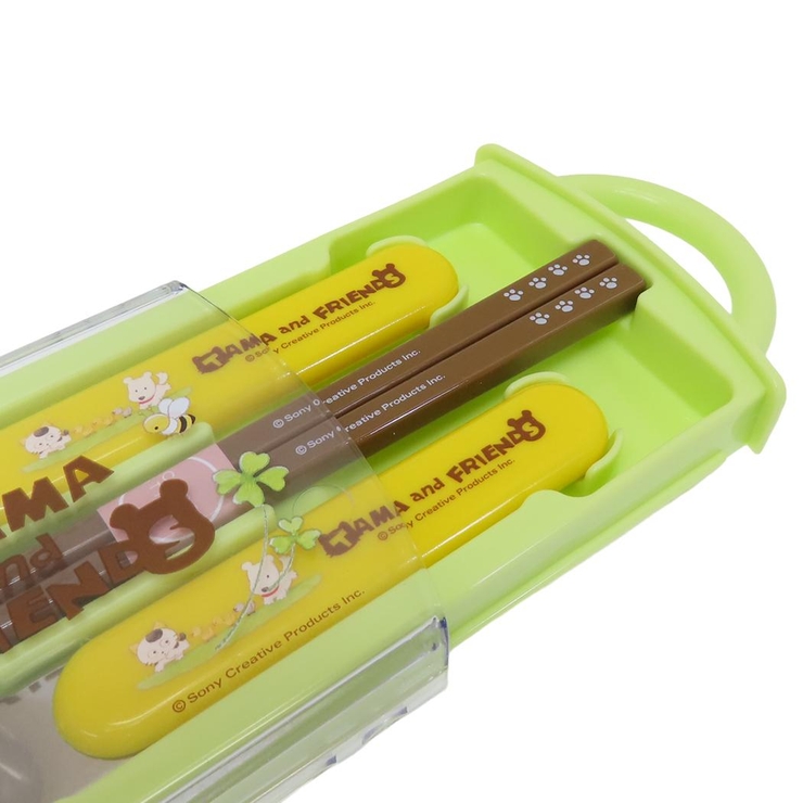 タマ＆フレンズ お箸＆フォーク＆スプーンセット 抗菌食洗機対応スライド式トリオセ… | cinemacollection | 詳細画像2 