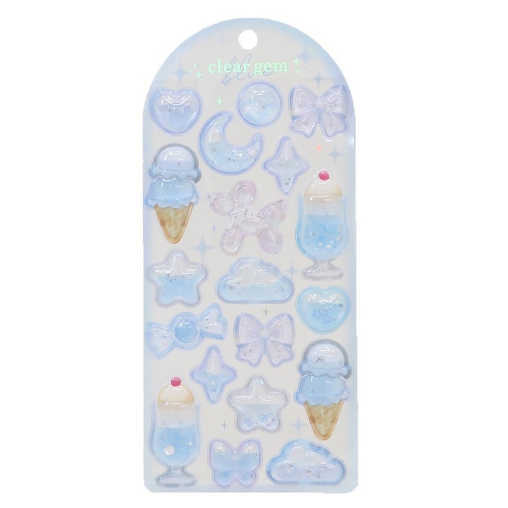 シールシート クリアジェムステッカー ブルー[品番：BREW0178584