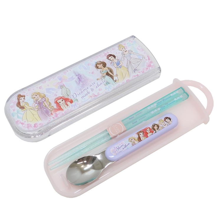 ディズニープリンセス お箸＆スプーンセット 抗菌食洗機対応スライド式箸スプーンコ… | cinemacollection | 詳細画像1 