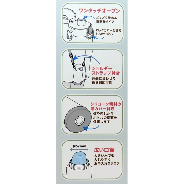 モフサンド 保冷水筒 ステンレスワンプッシュボトル700ml | cinemacollection | 詳細画像6 