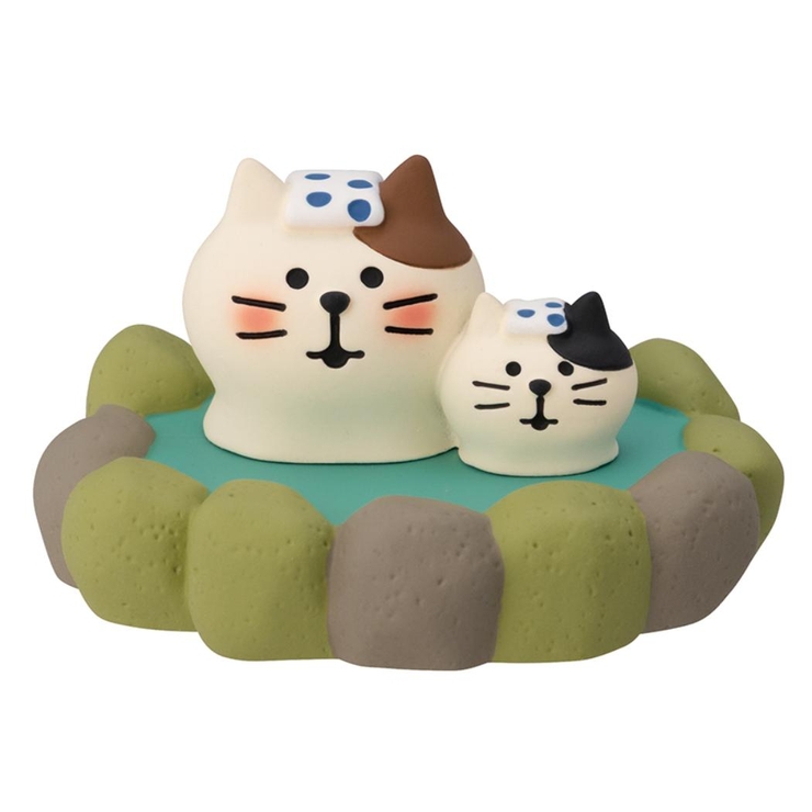 マスコット 温泉親子猫 デコレ インテリア かわいい グッズ  | cinemacollection | 詳細画像1 