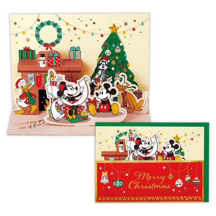 ディズニー★クリスマスカード☆15枚セット★サンタクロース ディズニーキャラクター クリスマスカード 立体カード[品番