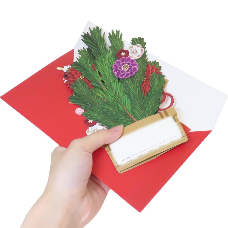クリスマスカード 和風ポップアップカード つまみ細工 | cinemacollection | 詳細画像2 