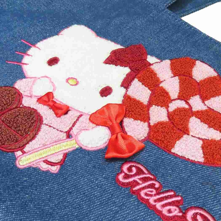 ハローキティ ランチバッグ デニムサガラ刺繍トートバッグ | cinemacollection | 詳細画像4 