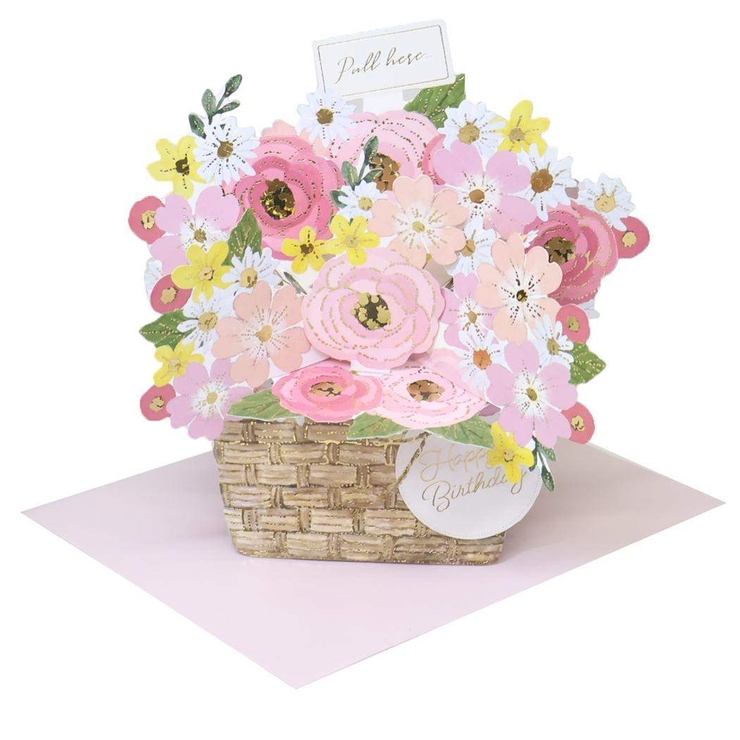 グリーティングカード フローラルポップアップバースデー フラワーバスケット | cinemacollection | 詳細画像1 