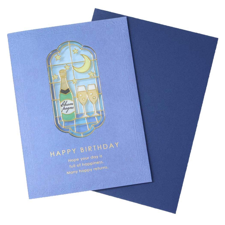 グリーティングカード ステンドグラスバースデーカード 乾杯 | cinemacollection | 詳細画像1 