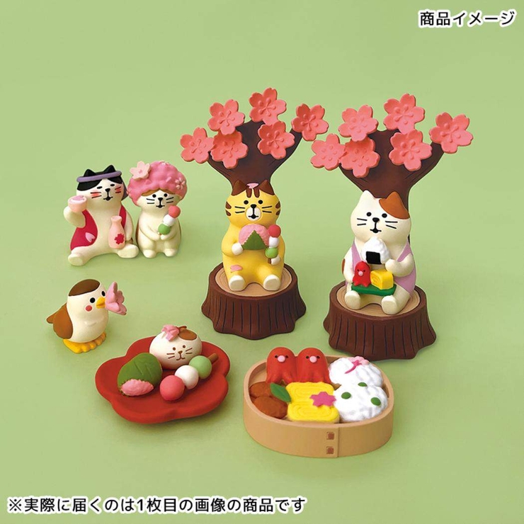 concombre?ねこねこ桜ピクニック マスコット 花見和菓子猫 | cinemacollection | 詳細画像2 