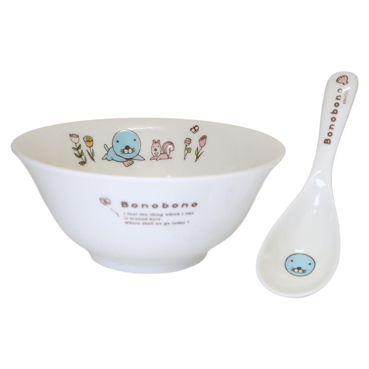 ぼのぼの 中華どんぶり ラーメン＆レンゲセット お花 金正陶器 | cinemacollection | 詳細画像1 