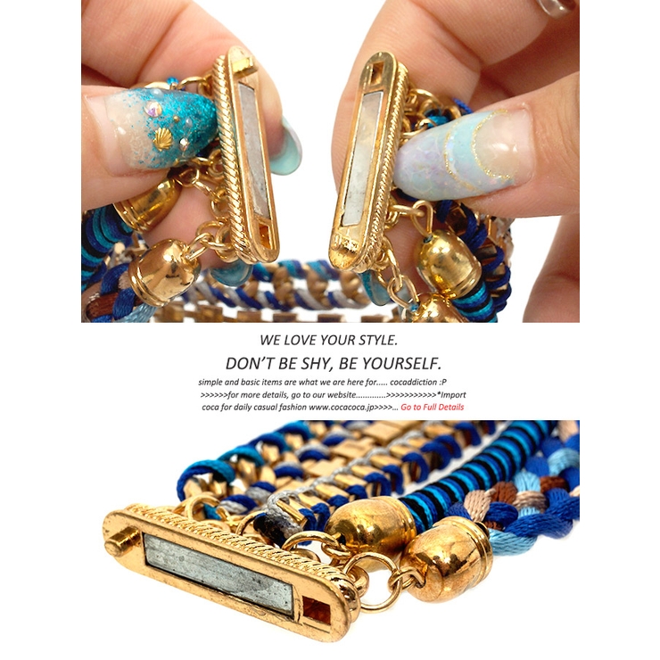 重ね付け風ラインストーンミサンガ[品番：PA000004375]｜coca（コカ