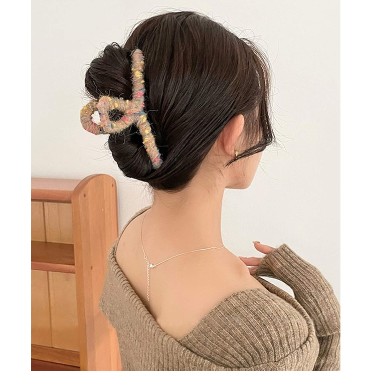 ヘアクリップ　マーブル 夏新作 マーブル毛糸 ヘアクリップ[品番：JP000006455]｜LOVERS