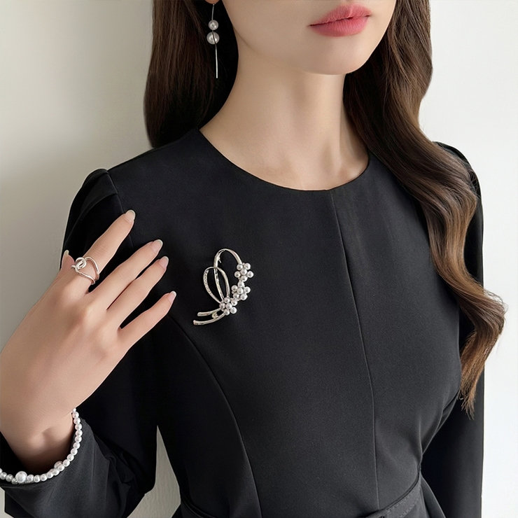 品よく映えるパールラインブローチ セレモニー ブローチ | COCOMOMO | 詳細画像6 