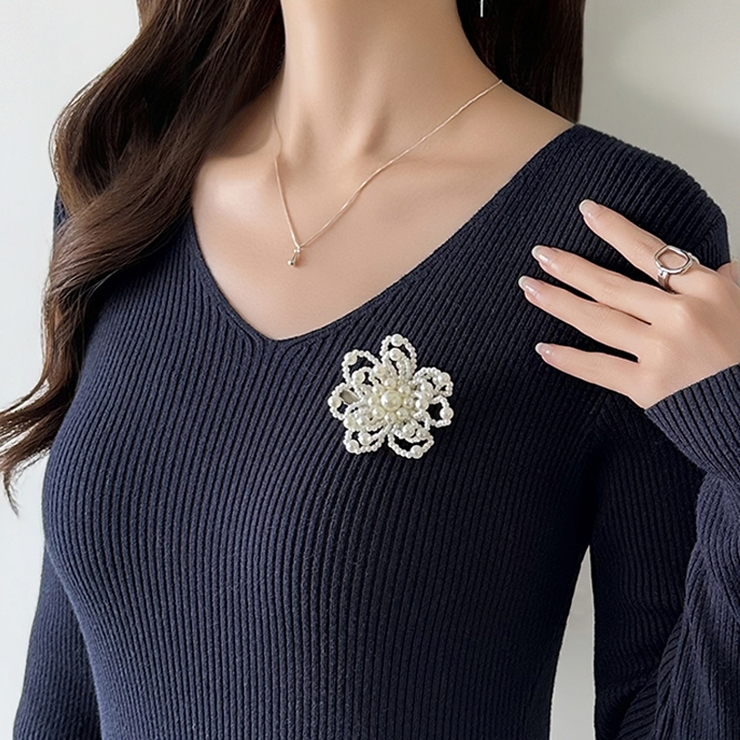 【選べる2デザイン】立体パールフラワーブローチ パールブローチ セレモニー | COCOMOMO | 詳細画像2 