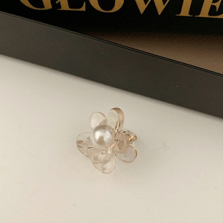 小花ヘアクリップ 花装飾クリップ パール花飾り[品番