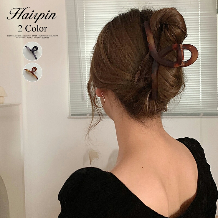 バンズクリップ ヘアクリップ ブラウンリボン 韓国 ヘアピン ヘア