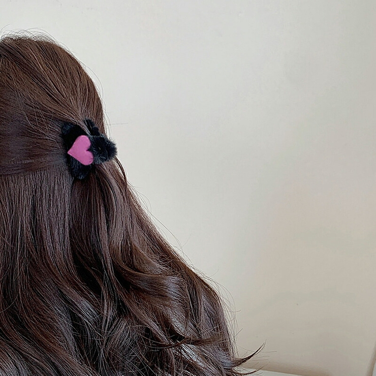 ヘアクリップ ミニバンスクリップ ふわふわファーミニヘアクリップ