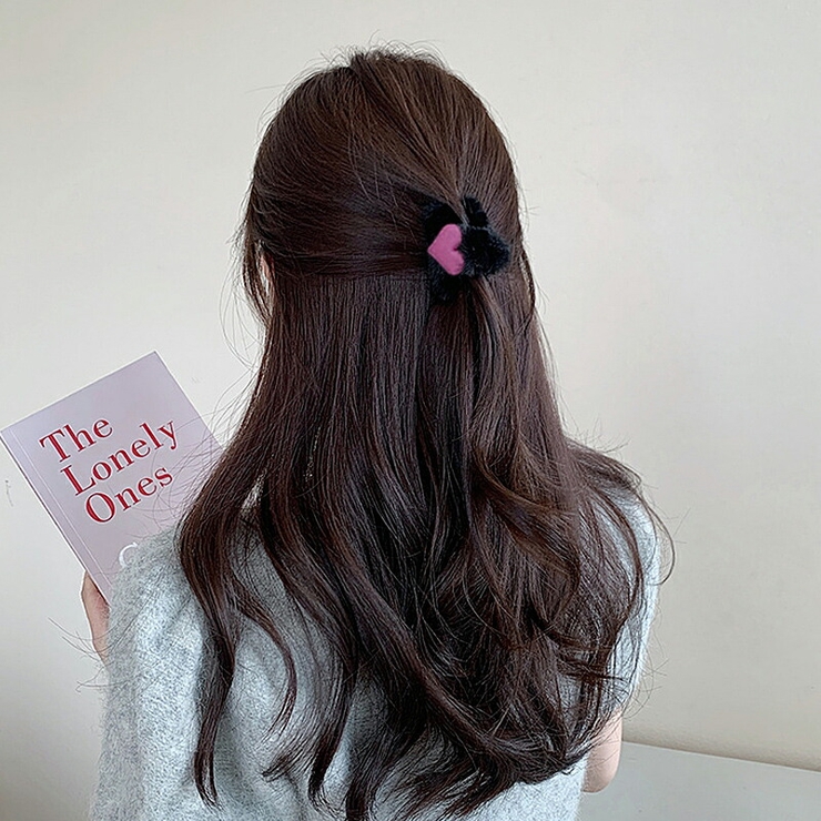 ヘアクリップ ミニバンスクリップ ふわふわファーミニヘアクリップ