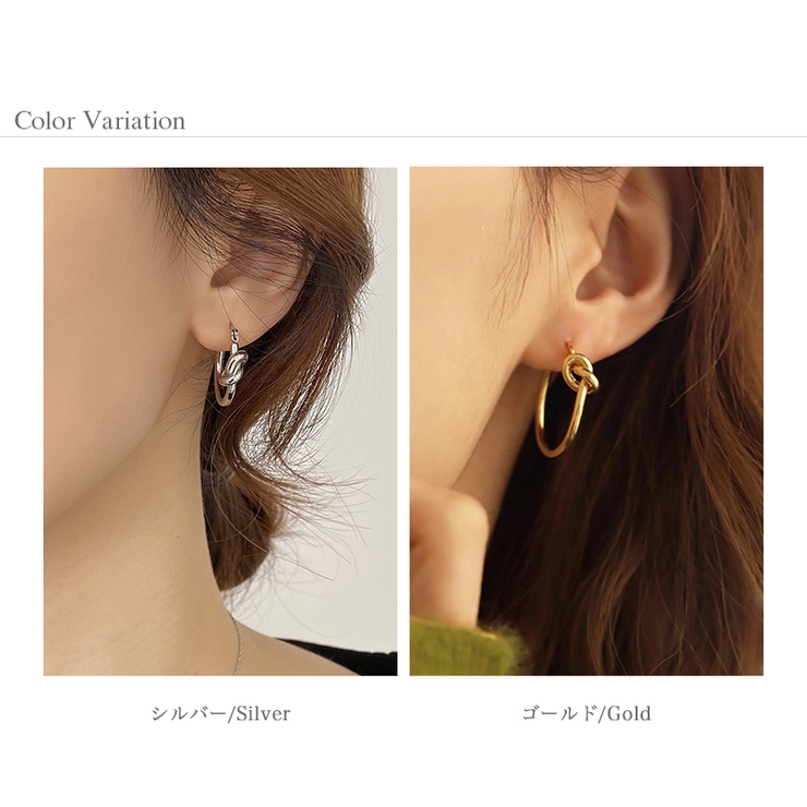 CELINE ノットフープピアス 両耳 - ピアス(両耳用)