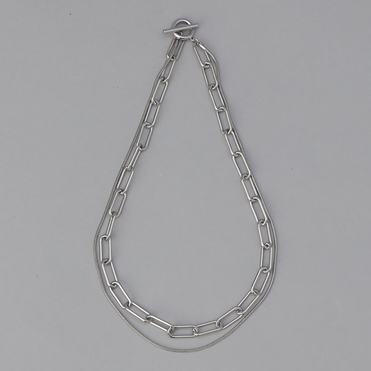 SILVER | ボリュームチェーン二連ネックレス | coen【women】