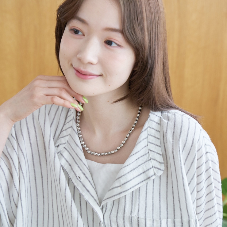 SILVER | 8mmボールビーズネックレス | coen【women】