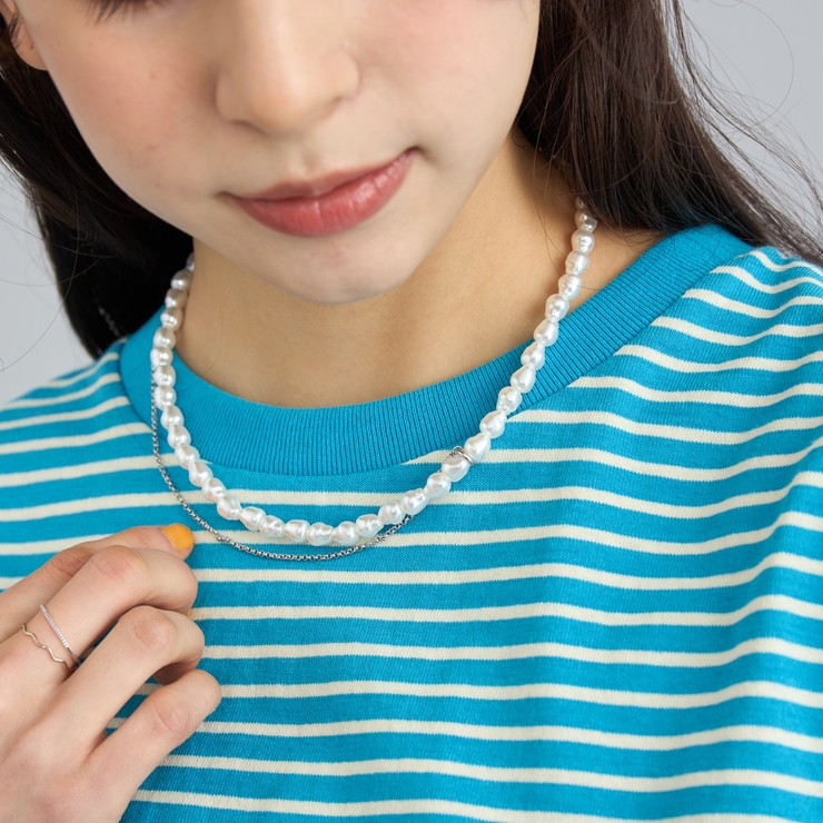 アシメチェーン樹脂パールネックレス | coen【women】 | 詳細画像1 