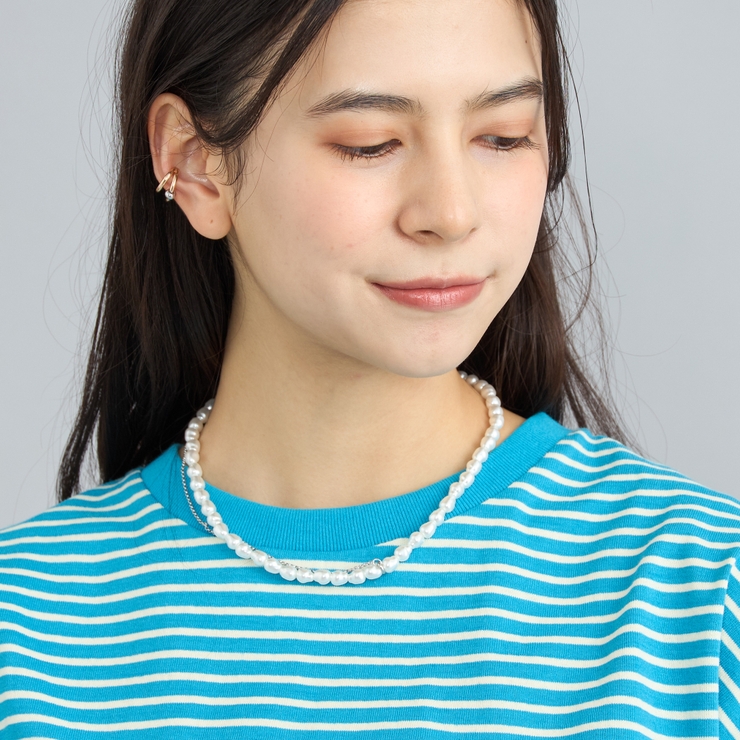 アシメチェーン樹脂パールネックレス | coen【women】 | 詳細画像2 