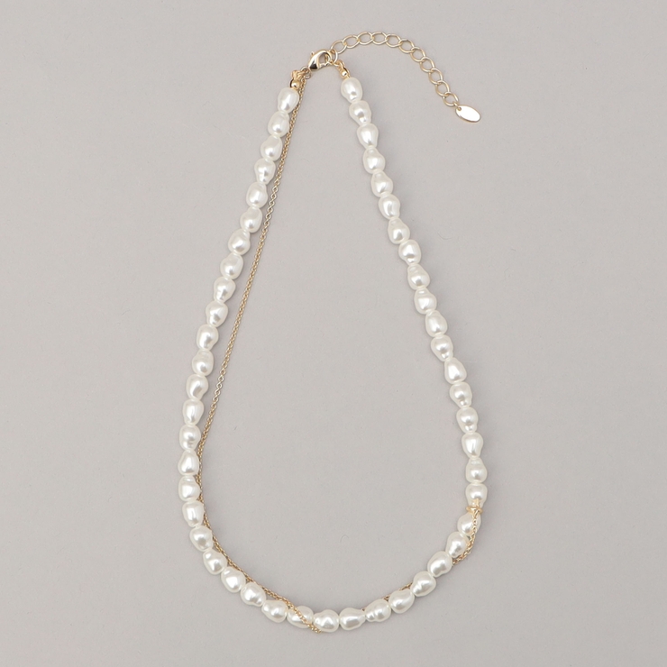 GOLD | アシメチェーン樹脂パールネックレス | coen【women】