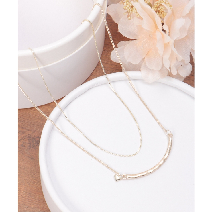 カーブメタル2連ネックレス | ikka  | 詳細画像1 