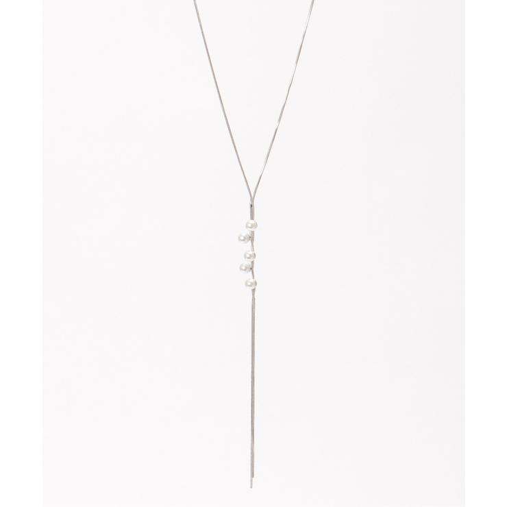 シルバー | パール付きY字ネックレス | ikka 