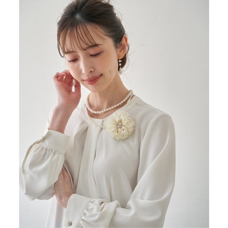 【フォーマル対応】コサージュ付きパールネックレス2 | ikka  | 詳細画像2 