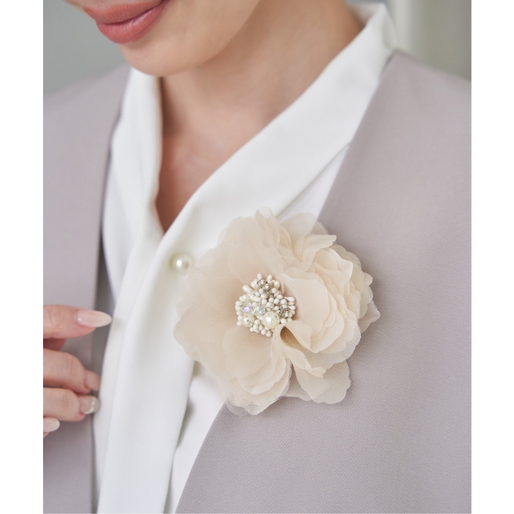 ベージュ | 【フォーマル対応】フラワーコサージュ | ikka 