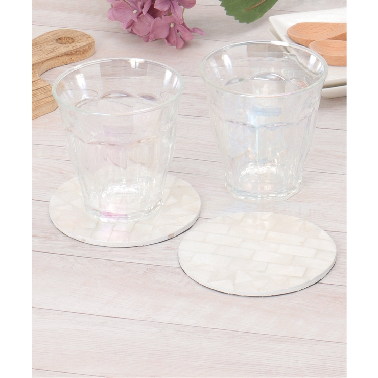 シルバー | シェルコースターラウンド2枚 | Lbc with Life