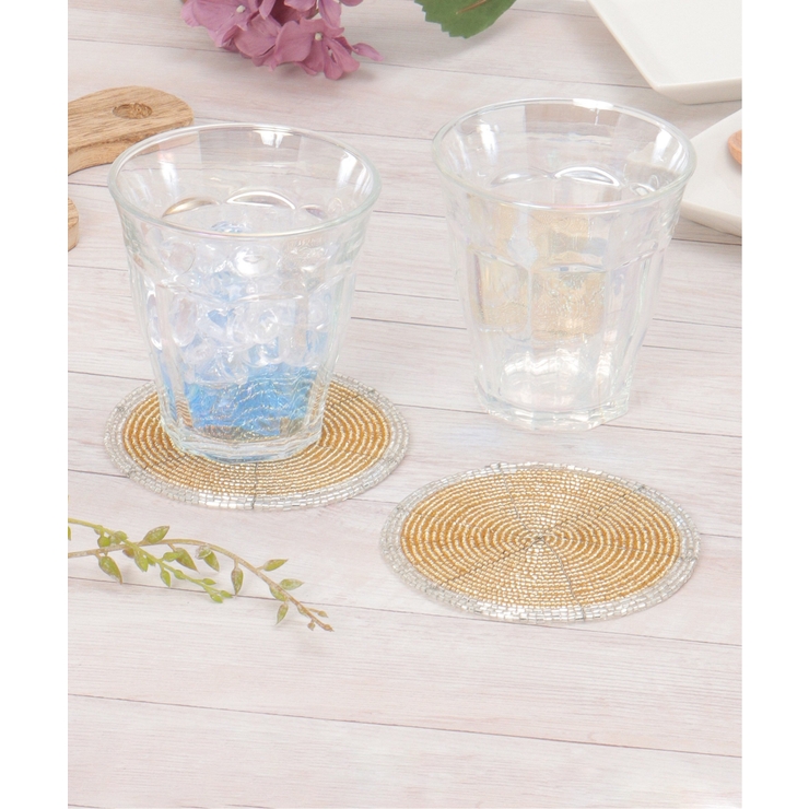 シルバー | ビーズコースターツインカラー2枚 | Lbc with Life