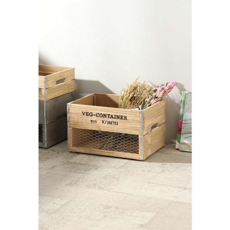 キャメル | ベジウッドボックス L | ikka 